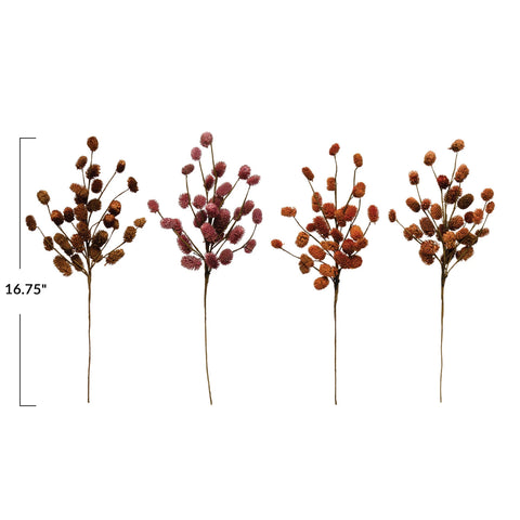 16-3/4"H Dried Natural Thistle Pick, 4 Colors