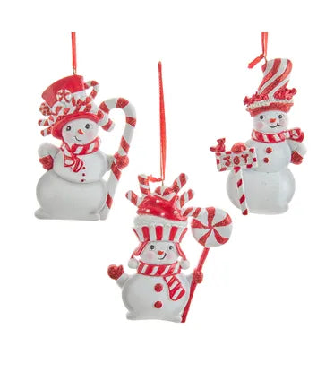 Peppermint Snowman Ornaments