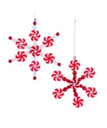 Peppermint Candy Snowflake Ornaments