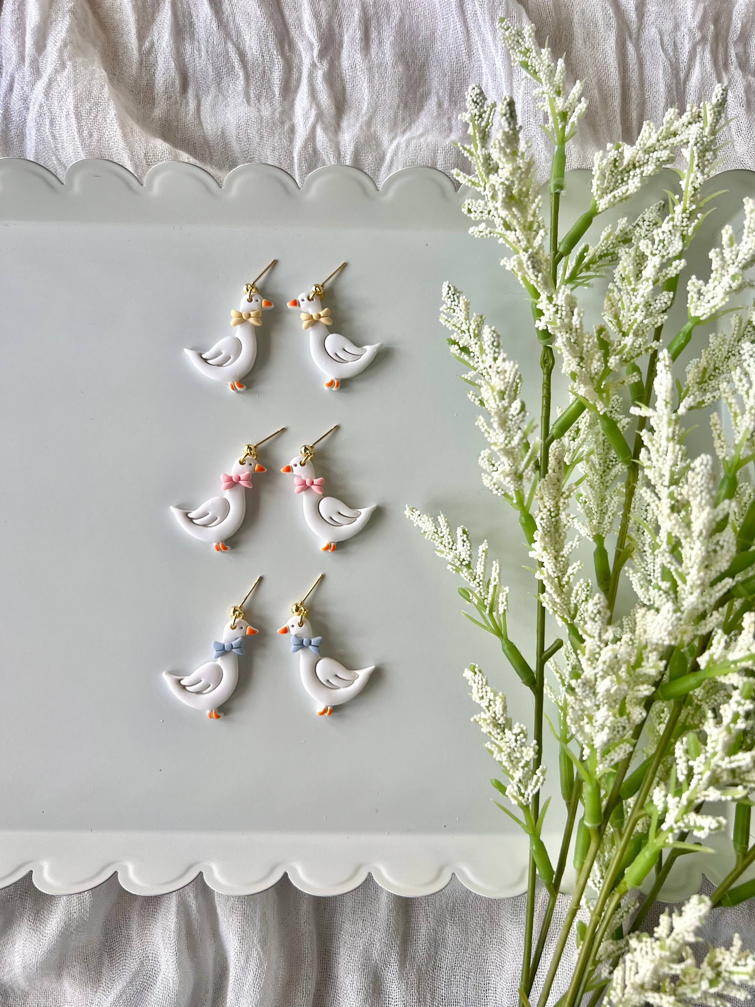 Goose Earrings: Blue