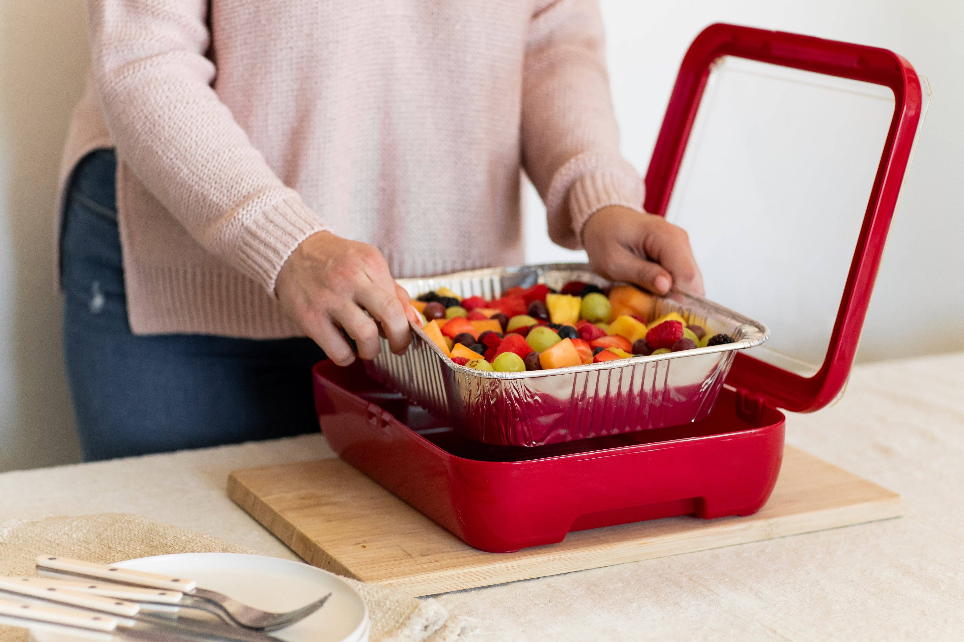 Fancy Panz - Classic Set - Pan Frame w/ Lid & Serving Spoon - Red