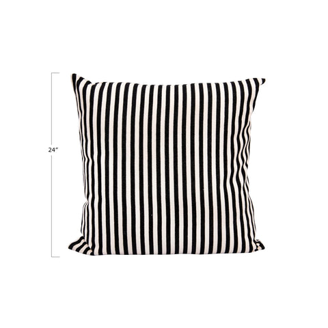 26" Woven Cotton Striped Pillow