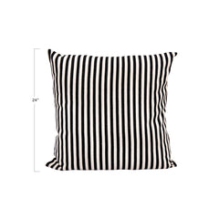 26" Woven Cotton Striped Pillow