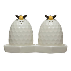 Salt and Pepper Shakers with Plate