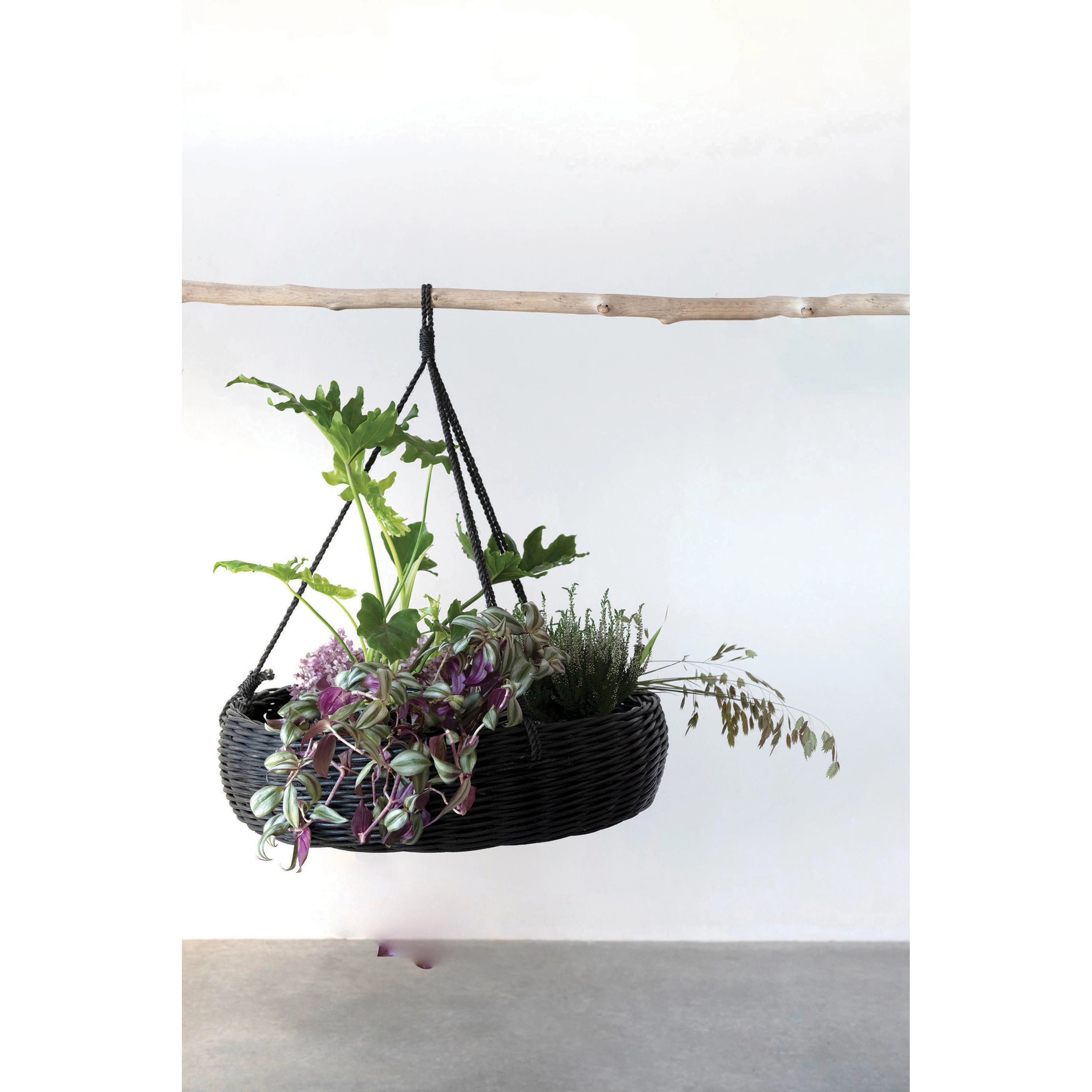 hanging rattan plant basket Hand-Woven Hanging Rattan Basket with Jute Rope Hanger – Avenue 550