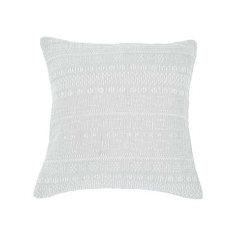 20" Woven Cotton Embroidered Pillow, Polyester Fill