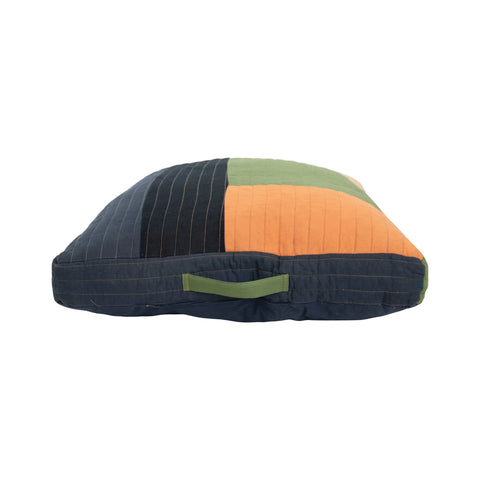 24" Recycled Quilted Cotton Patchwork Pouf