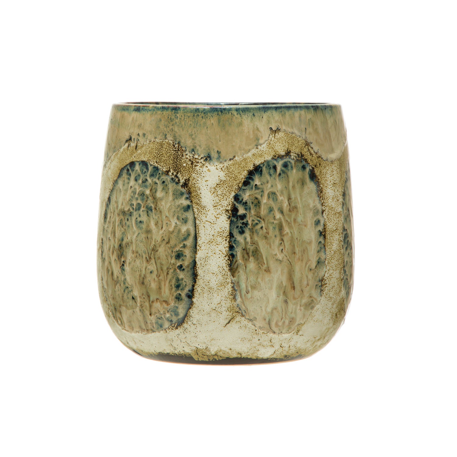 Stoneware Planter, Reactive Glaze