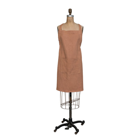 32"L x 28"W Woven Linen & Cotton Waffle Apron w/ Pocket