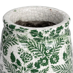 Terra-cotta Planter/Vase w/ Transferware Pattern (Each One Will Vary)
