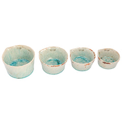 1, 1/2, 1/3, & 1/4 Cup Stoneware Measuring Cups, Set of 4 (Each One Will Vary)