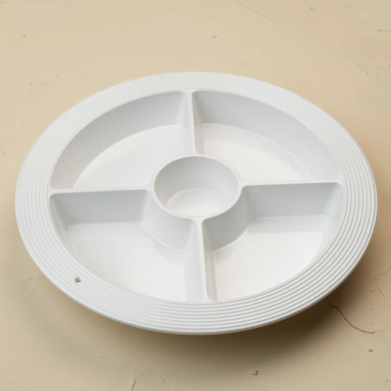 Nora Fleming-pinstripes melamine divided dish