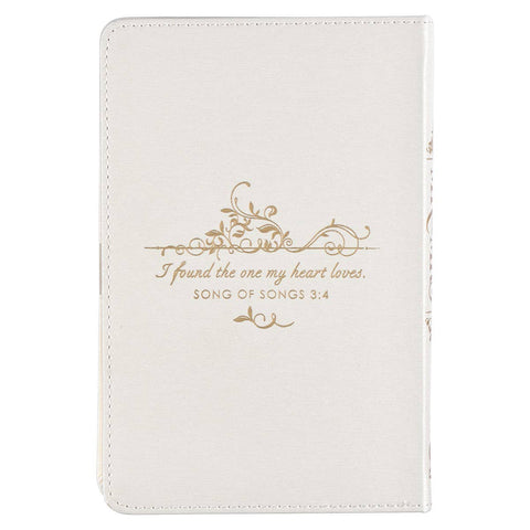 Christian Art Gifts - Devotional for Mr. & Mrs. White Faux Leather