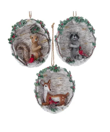 Birch Berry Animal Ornaments