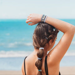 "Balance" Black & White Yin Yang Hair Tie Bracelets: Medium