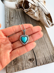 Western Semi Stone Rhinestone Necklace: HEART