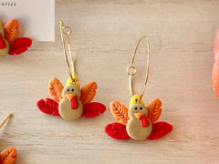 Turkey Clay Earrings: Hoops