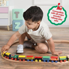 Wooden Train Set 12 PCS - Magnetic Engines & Toys