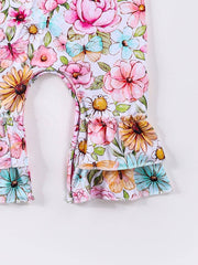 Clover Cottage - Pink Butterfly Floral Baby Romper
