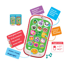 Kids Hits Educational Toodler Smart Phone Toy- Light-up Zoo