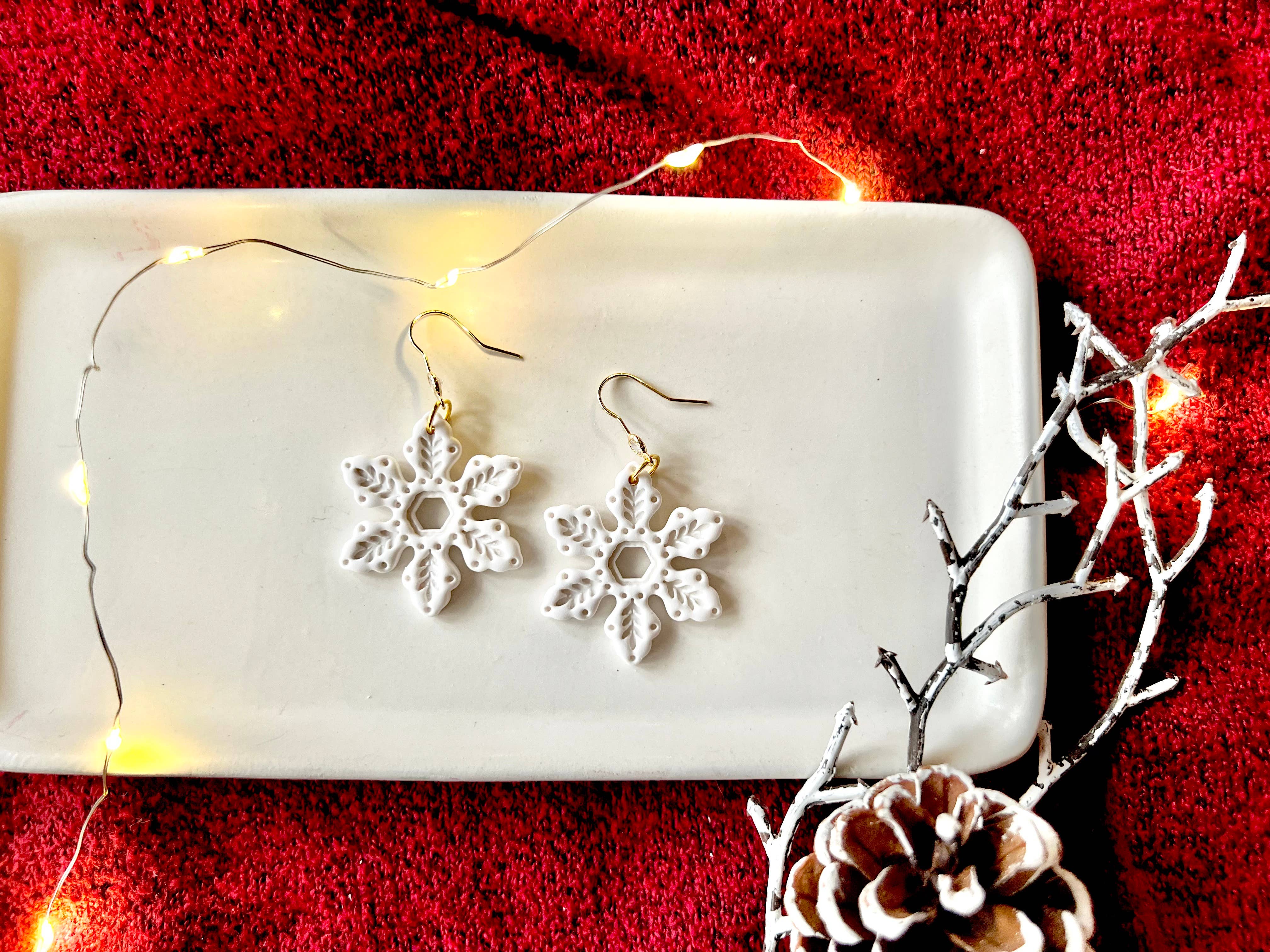 Snowflake Clay Earrings
