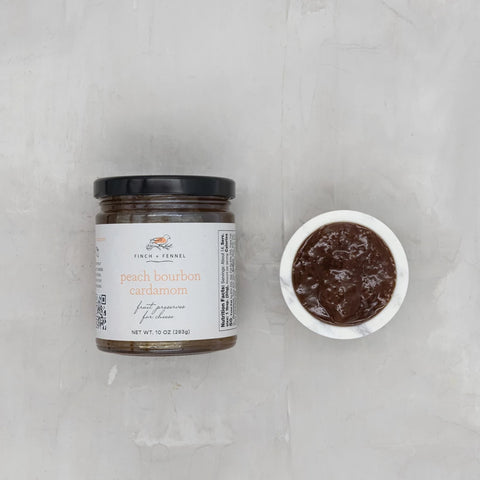 10 oz. Peach Bourbon Cardamom Fruit Preserves