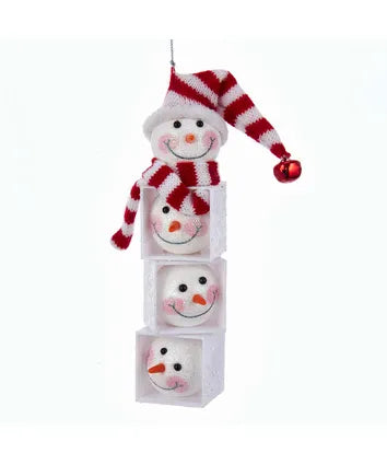 Snowman Head Block Ornament