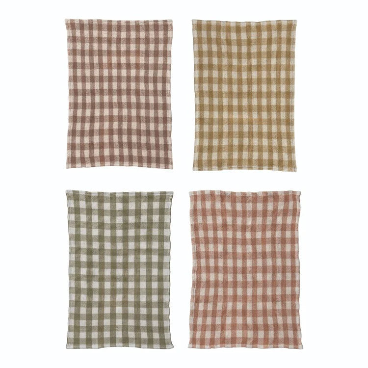 Gingham Waffle Weave Towel