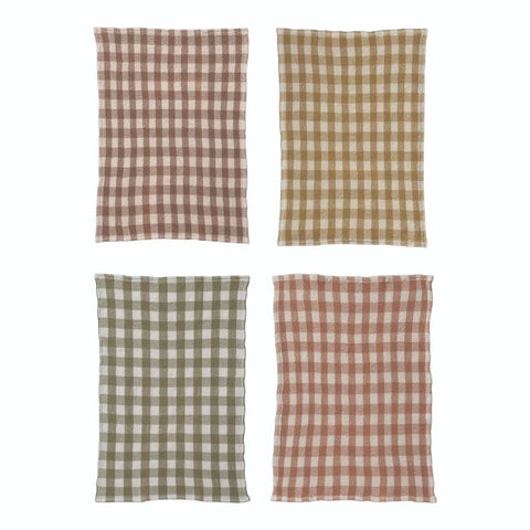 Gingham Waffle Weave Towel