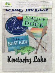 Lake Rules Garden Flag