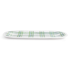 Green Plaid Medium Melamine Rectangular Platter