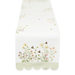 Spring Wildflowers Embellished Table Runner - 14 x 72"