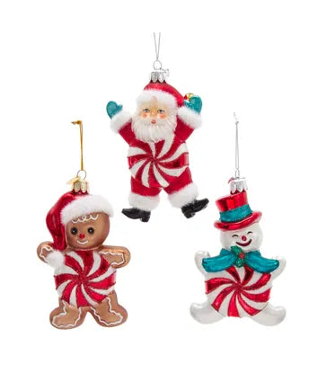 Noble Gems™ Santa, Snowman and Gingerbread Glass Ornaments