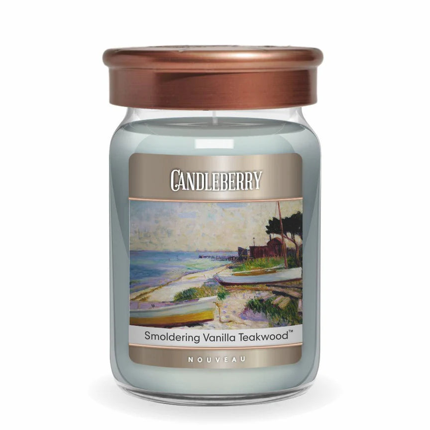 NOUVEAU™ - Smoldering Vanilla Teakwood™, Large Jar Candle
