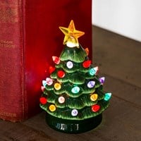 Joyful Traditions LED Table Decor Ceramic Mini Tree Color Changing, 5"