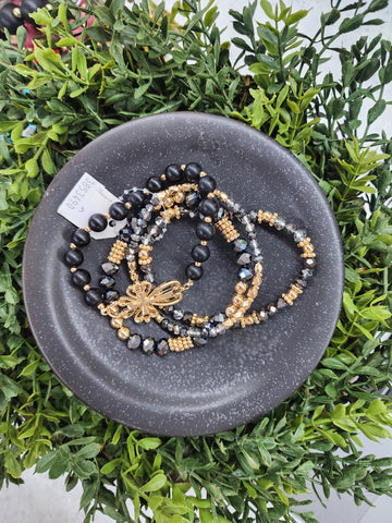 Black Cross Bracelet Set