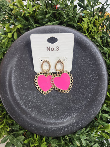 Pink Heart Earrings