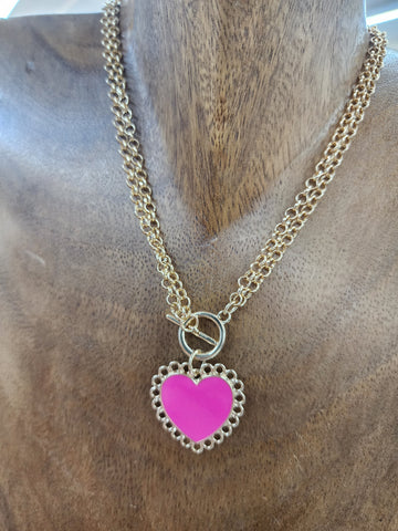 Pink Heart Necklace