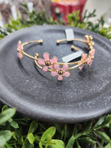 Pink Flower Wrap Bracelet