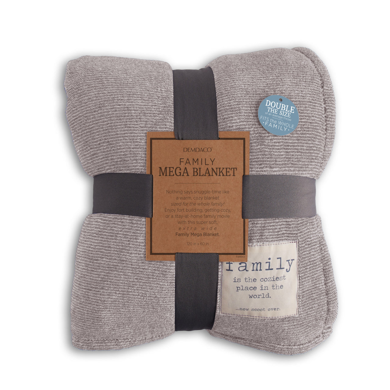 Together Time Family Gray Mega Blanket 60" x 120"