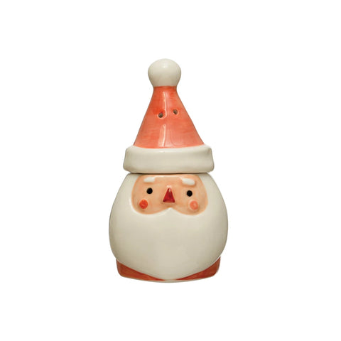 4-1/2"H Stoneware Santa Salt & Pepper Shakers, Red & White, Set of 2