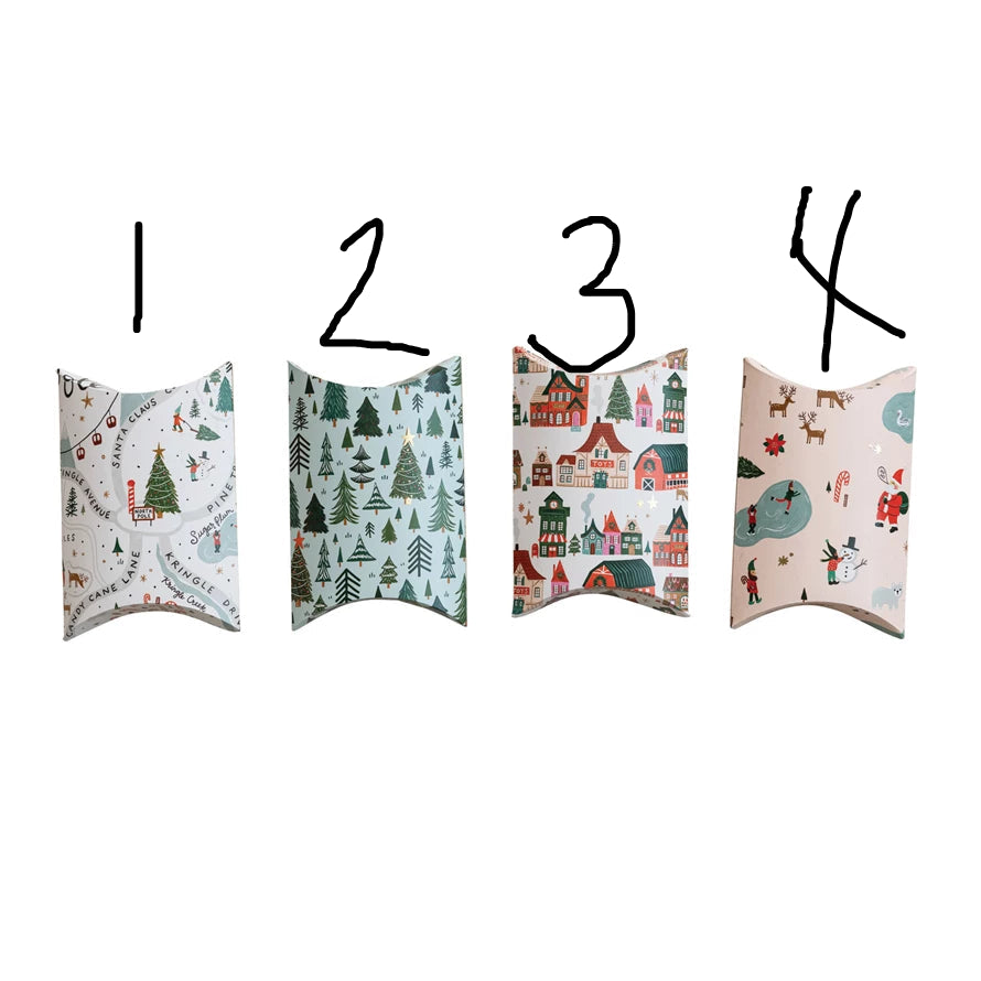 Handmade Recycled Paper Gift Box with North Pole Pattern, 4 Styles