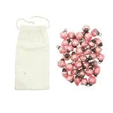 1"H Embossed Mercury Glass Ornaments in Muslin Bag, Pink, Set of 36