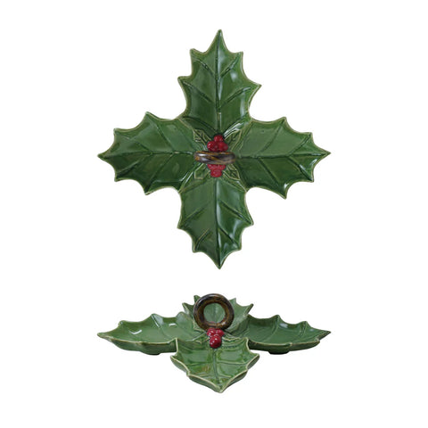Ceramic Holly Leaf Dish