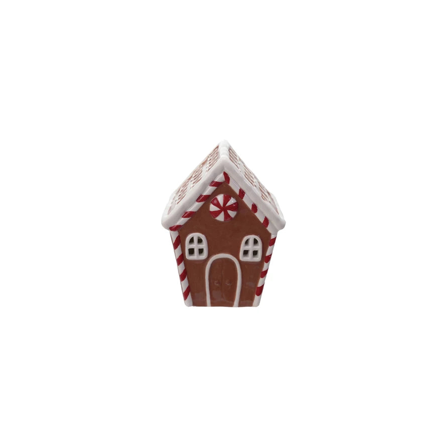 Hand-Painted Ceramic Gingerbread House with LED Light