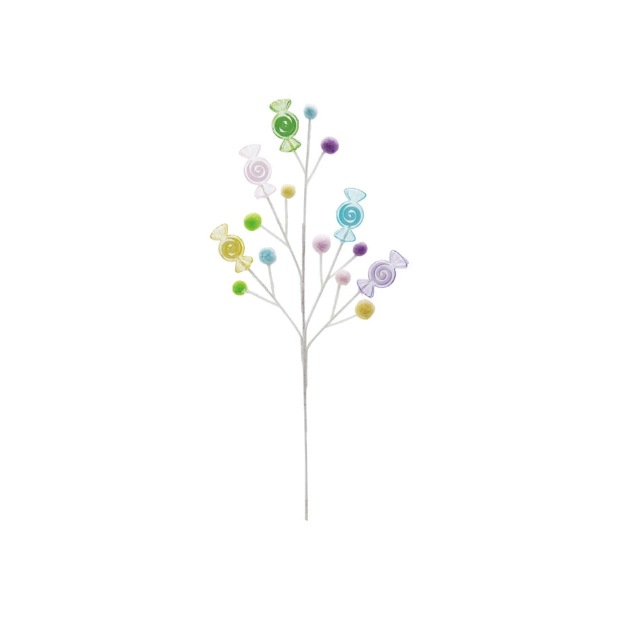 24"H Plastic Candy Spray with Pom Poms, Multi Color