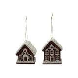 Resin Gingerbread House Ornament with LED Light, 2 Styles