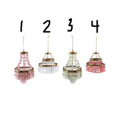 3-3/4"H - 6-1/4"H Metal & Plastic Chandelier Ornament, 4 Styles