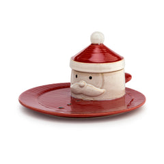 Snow Day Santa Soup & Sandwich Plate with Lid