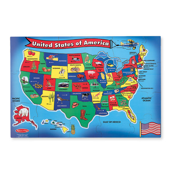 Melissa and Doug 51 Piece USA Map Floor Puzzle